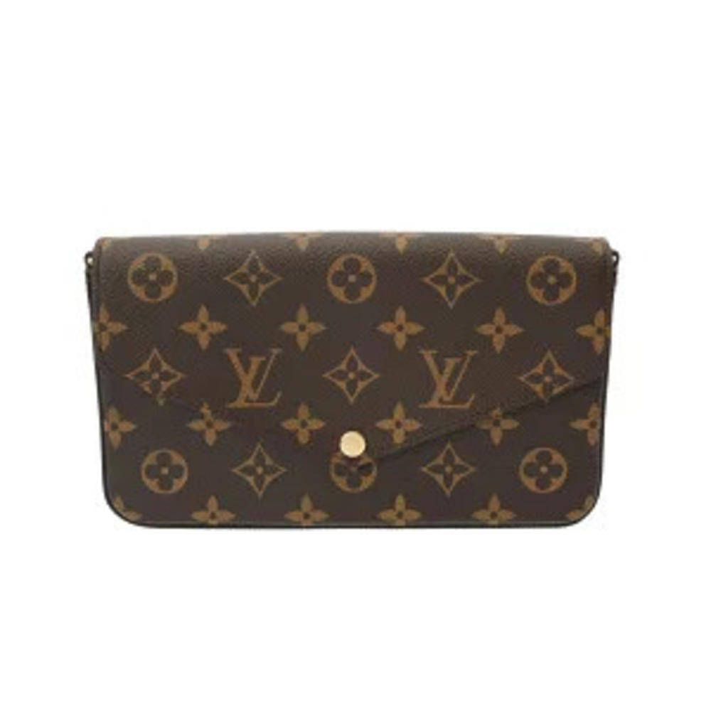 Louis Vuitton Monogram Pochette Felicie Fuschia Pink Canvas Clutch Bag